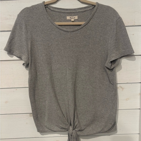 Madewell Gray Knot Front Tee shirt Size Small. - Picture 5 of 10